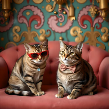 Arts numériques intitulée "Chez les Deux Frère…" par Karine Garelli (Reds Robin), Œuvre d'art originale, Image générée par l…