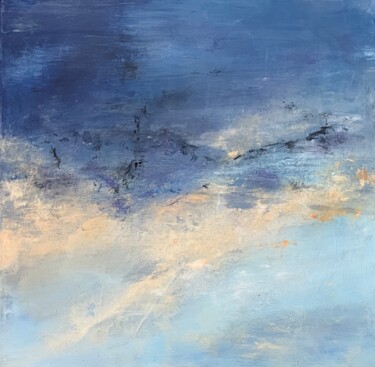 Or bleu Peinture intitulée "Or bleu" par Sandrine Belmont, Œuvre d'art originale, Acrylique Monté sur Châssis en bois