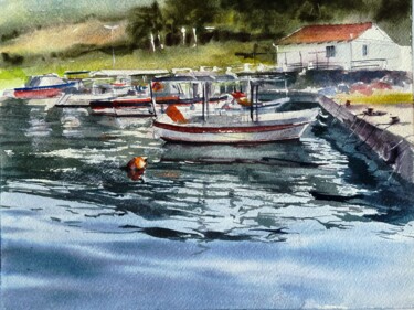 绘画 标题为“Boats at Kaplica, D…” 由Svetlana Kostina, 原创艺术品, 水彩