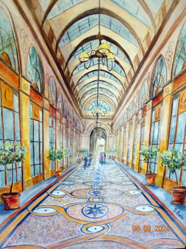 Pintura intitulada "Galerie Vivienne" por Danielle Roehr, Obras de arte originais, Acrílico Montado em Armação em madeira