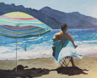 Peinture intitulée "Bussaghlia homme de…" par Karine Bartoli, Œuvre d'art originale, Huile Monté sur Châssis en bois