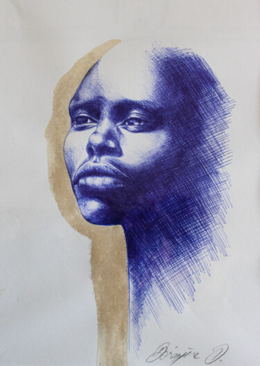 Tekening getiteld "Bic Blue 2" door Bérangère D., Origineel Kunstwerk, Balpen