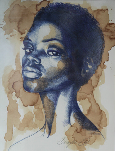 Disegno intitolato "Adama" da Bérangère D., Opera d'arte originale, Biro