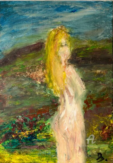 绘画 标题为“Promenade nature” 由Julien Danaux (Artdanaux), 原创艺术品, 水彩 安装在木质担架架上