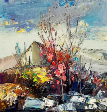 제목이 "Awakening of Spring"인 미술작품 Mateos Sargsyan로, 원작, 기름 나무 들것 프레임에 장착됨