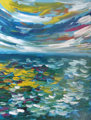 Painting titled "Waiting for calmnes…" by Natalya Mougenot, Original Artwork, Acrylic