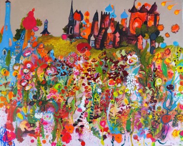 Peinture intitulée "LES MÉTÉORITES" par Isabelle Brisset, Œuvre d'art originale, Acrylique Monté sur Châssis en bois