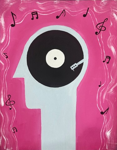 "The song stuck in m…" başlıklı Tablo Eliza Ashimbekova tarafından, Orijinal sanat, Petrol Ahşap Sedye çerçevesi üzerine mon…