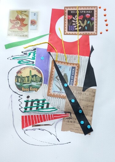 Collages titled "Hello spring" by Ronnie Kolner, Original Artwork, Collages