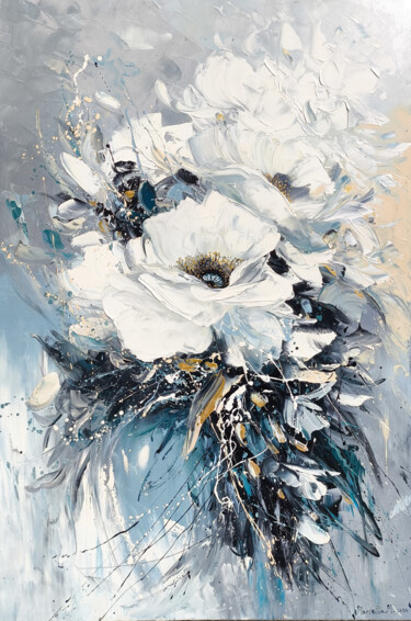 White Elegance Pittura intitolato "White Elegance" da Marietta Martirosyan, Opera d'arte originale, Olio Montato su Telaio per barella in l…
