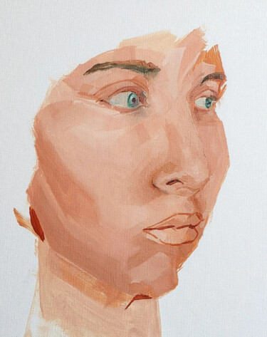 제목이 "Étude portrait IV"인 미술작품 Mickael Popowycz로, 원작, 기름 판지에 장착됨