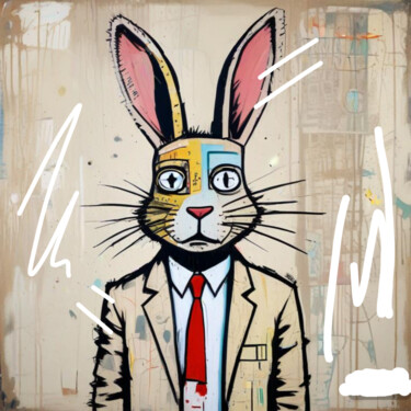 "Le lapin" başlıklı Dijital Sanat Fabrice Hubert tarafından, Orijinal sanat, AI tarafından oluşturulan görüntü