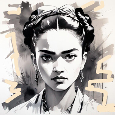 Цифровое искусство под названием "FRIDA" - Fabrice Hubert, Подлинное произведение искусства, Изображение, сгенерированное ИИ