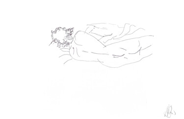 제목이 "The Bed sketching 2"인 그림 Irfan Ajvazi로, 원작, 숯