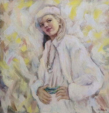 绘画 标题为“WOMAN IN WHITE. SPR…” 由Ilgonis Rinkis, 原创艺术品, 油