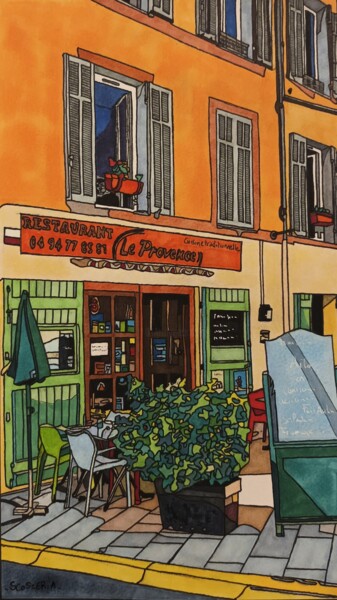 "Le petit resto de V…" başlıklı Resim Cathy Scosceria tarafından, Orijinal sanat, Işaretleyici