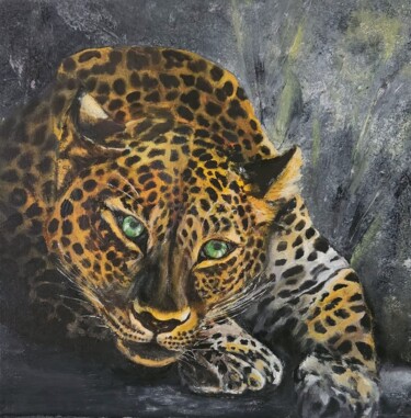 绘画 标题为“Leopard, mini canva…” 由Vira Bohatyrova, 原创艺术品, 油