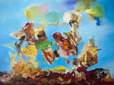 Abstrait-55-24 Peinture intitulée "Abstrait-55-24" par Artoosh Mouradian, Œuvre d'art originale, Acrylique Monté sur Châssis en bois
