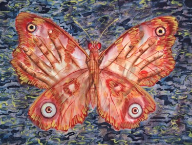 绘画 标题为“Flapping of wings” 由Yana Bila, 原创艺术品, 水彩
