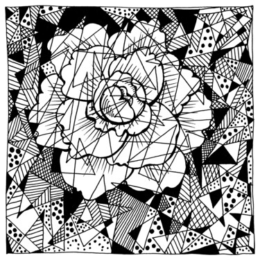 Note 14 Abstract Rose 图画 标题为“Note 14 Abstract Ro…” 由Sveta Bataenkova, 原创艺术品, 标记