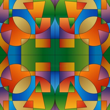 Vibrant geometric patterns create a kaleidoscope effect Digital Arts titled "Vibrant geometric p…" by Shamim Shaikh, Original Artwork, 2D Digital Work