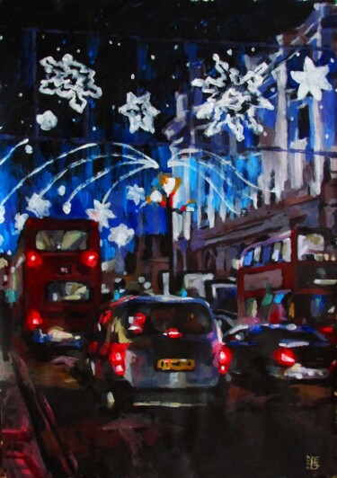 제목이 "Christmas traffic i…"인 미술작품 Kateryna Bortsova로, 원작, 아크릴