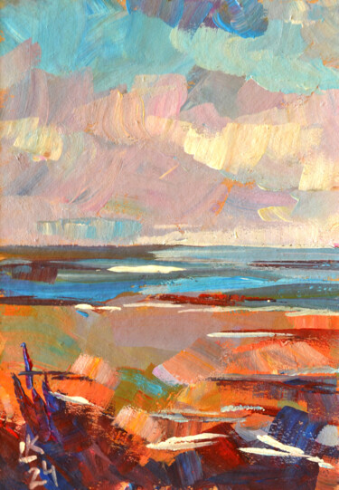 Sunset Over the Coastline 绘画 标题为“Sunset Over the Coa…” 由Lada Kholosho, 原创艺术品, 丙烯