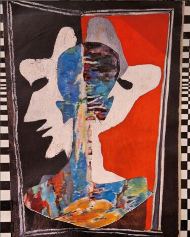 Collages titled "Há mais por dentro" by Adriana Benatti, Original Artwork, Collages Mounted on Cardboard