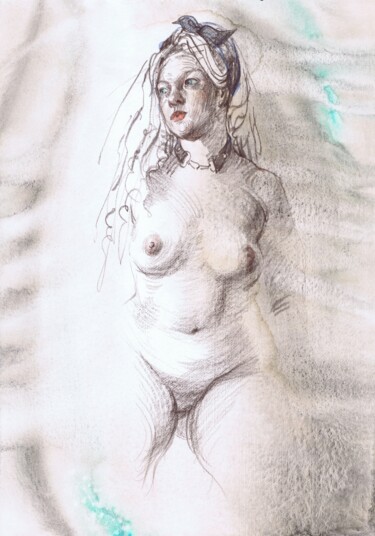 Feminine Charm 图画 标题为“Feminine Charm” 由Samira Yanushkova, 原创艺术品, 水彩