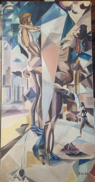 Pittura intitolato "Urban love" da Richard Fouchet, Opera d'arte originale, Acrilico Montato su Telaio per barella in legno