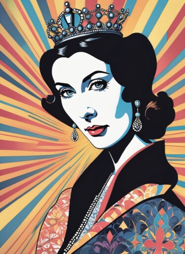 Painting titled "Princess Diana - Pa…" by Elina Kharitonova, Original Artwork, Acrylic Mounted on Wood Stretcher frame