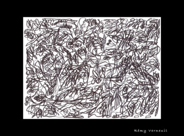Dessin intitulée "Jangala 6" par Rémy Verneuil, Œuvre d'art originale, Encre