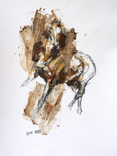 「Nu Equin 116t」というタイトルの絵画 Benedicte Geleによって, オリジナルのアートワーク, アクリル