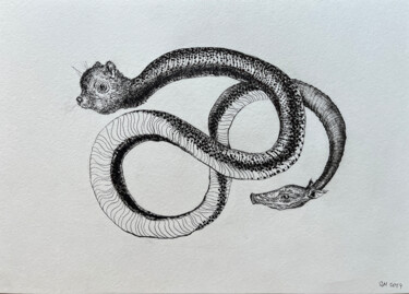 (86h / The body in pieces finds its unity - {$M} 图画 标题为“(86h / The body in…” 由Leni Smoragdova, 原创艺术品, 标记