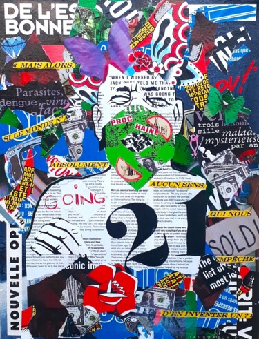"21 Cri" başlıklı Kolaj Annabelle Bouts D'Papiers tarafından, Orijinal sanat, Kolaj