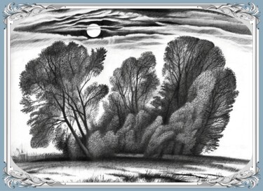 数字艺术 标题为“Vollmond über dem H…” 由Konstantin Avdeev, 原创艺术品, 数字油画