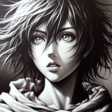 Arts numériques intitulée "Manga and Co - 09" par Shadow, Œuvre d'art originale, Peinture numérique