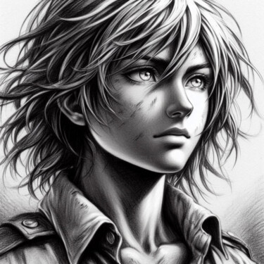 Arts numériques intitulée "Manga and Co - 14" par Shadow, Œuvre d'art originale, Peinture numérique
