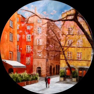 Pittura intitolato "Lyon rue du Boeuf r…" da Felix Boulay, Opera d'arte originale, Olio Montato su Telaio per barella in leg…