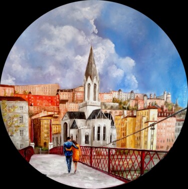 Pittura intitolato "Lyon Saint Georges…" da Felix Boulay, Opera d'arte originale, Olio Montato su Telaio per barella in legno
