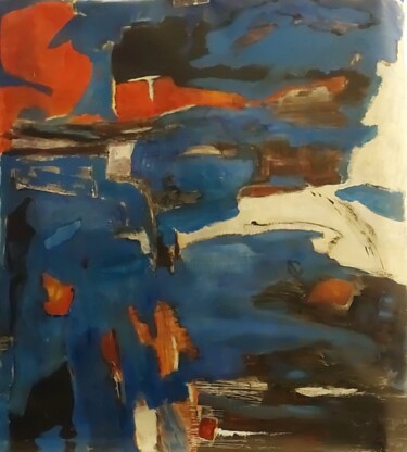 제목이 "Bleus, oranges, noi…"인 미술작품 Monique Morellec로, 원작, 아크릴
