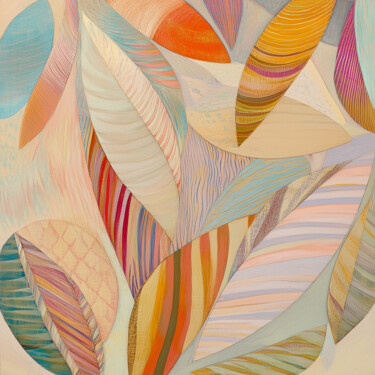 Vivid Interplay: The Colorful Pulse of Leaves Digital Arts titled "Vivid Interplay: Th…" by Alberto Capitani, Original Artwork, AI generated image