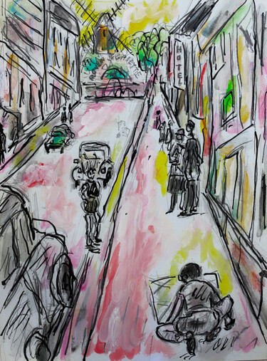 Pintura intitulada "Moulin de la Galette" por Jean Mirre, Obras de arte originais, Óleo