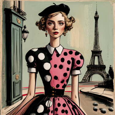 Digital Arts titled "paris retro" by Dinem, Original Artwork, AI generated image