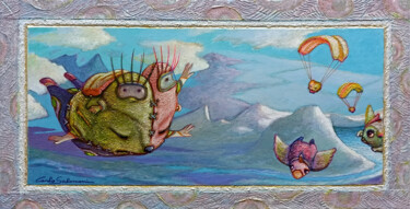 FLIGHT COMPANIONS Ζωγραφική με τίτλο "FLIGHT COMPANIONS" από Carlo Salomoni, Αυθεντικά έργα τέχνης, Ακρυλικό Τοποθετήθηκε στο Άλλος άκαμπτος π…