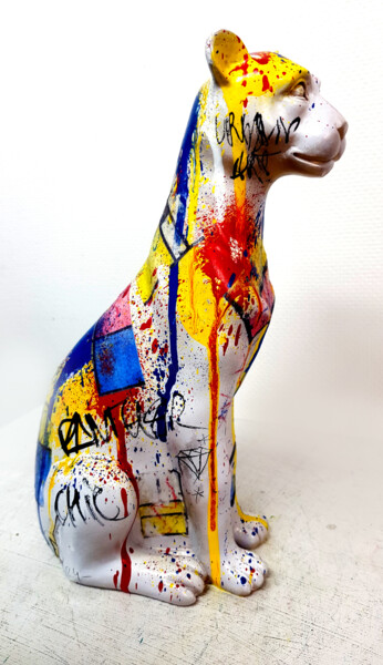 Sculpture titled "Sculpture panthère…" by Pvettese, Original Artwork, Spray paint