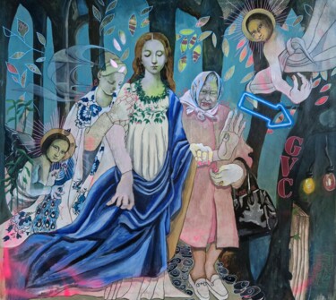 "Three Mary's" başlıklı Tablo Romy Van Rijckevorsel tarafından, Orijinal sanat, Akrilik Alüminyum üzerine monte edilmiş