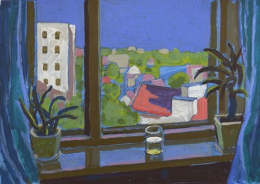 Morning. A glass of water Peinture intitulée "Morning. A glass of…" par Mykola Kozlovskyi, Œuvre d'art originale, Acrylique
