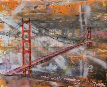 The Golden Gate of San Francisco Peinture intitulée "The Golden Gate of…" par Ewa Mościszko, Œuvre d'art originale, Acrylique