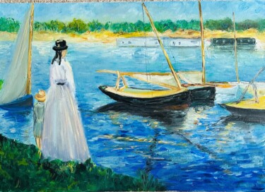 Ζωγραφική με τίτλο "Inspired by Manet's…" από Olga Minasyan, Αυθεντικά έργα τέχνης, Λάδι